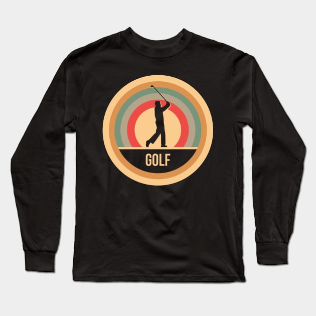 Retro Vintage Golf Gift For Golfers Long Sleeve T-Shirt by OceanRadar
